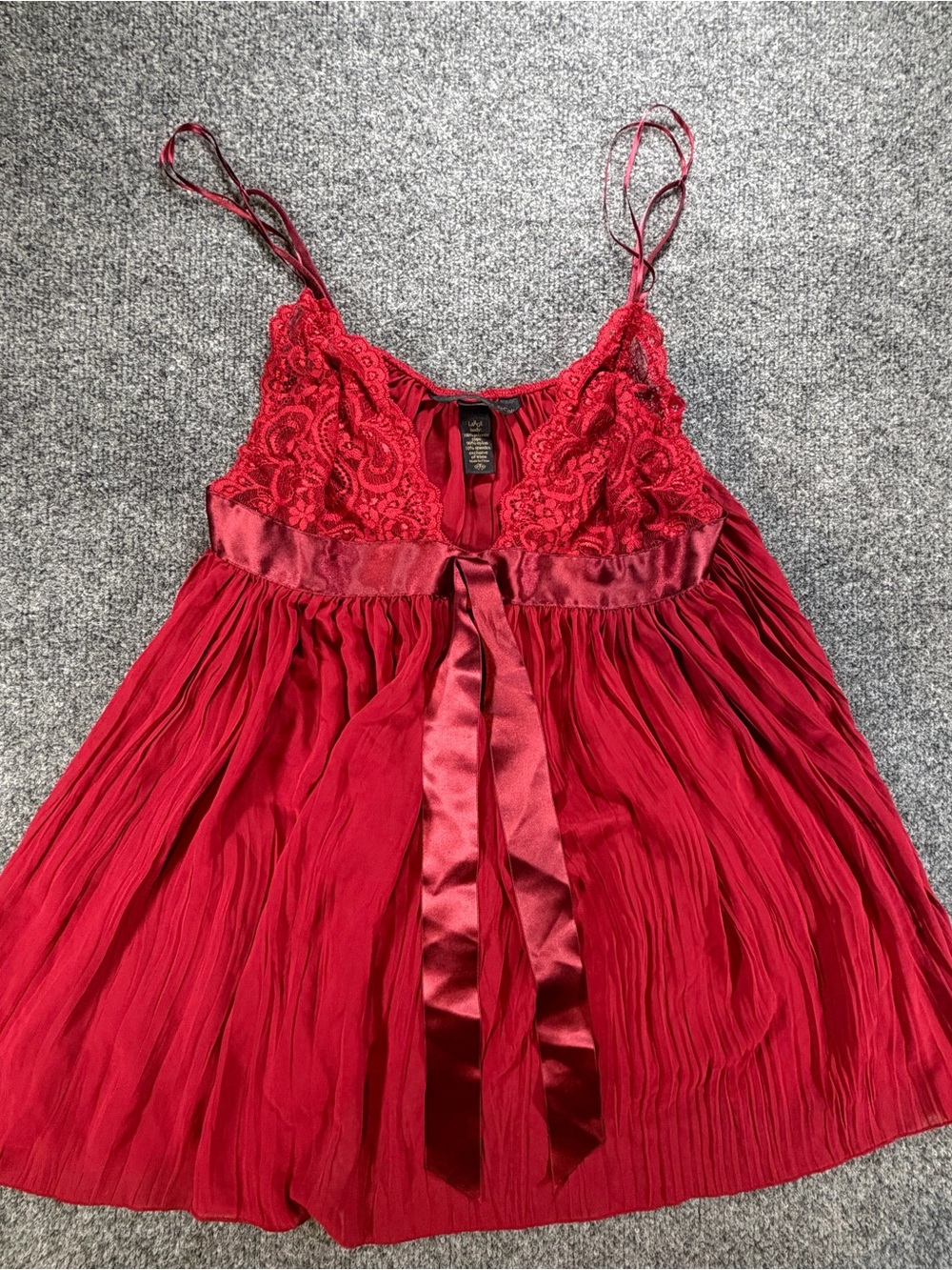 Victorias Secret Red Lace & Satin Babydoll Slip size Large